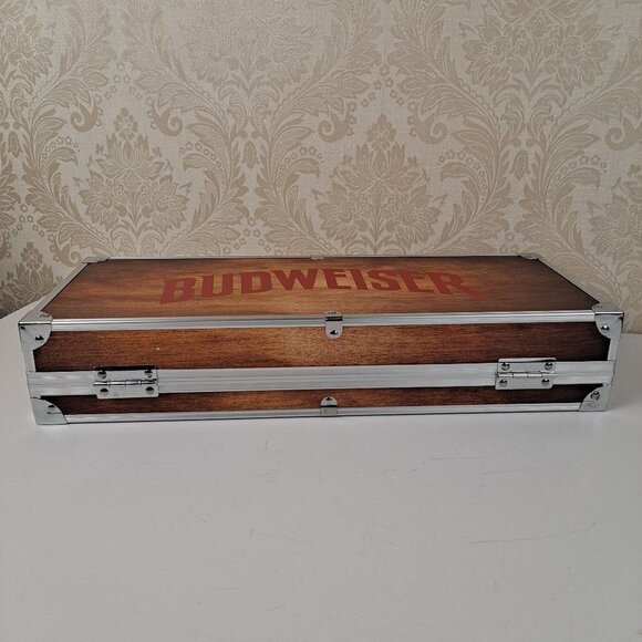 Budweiser Grill Kit In Aluminum Trimmed Case Spatula Basting Brush Logo - Picture 14 of 14